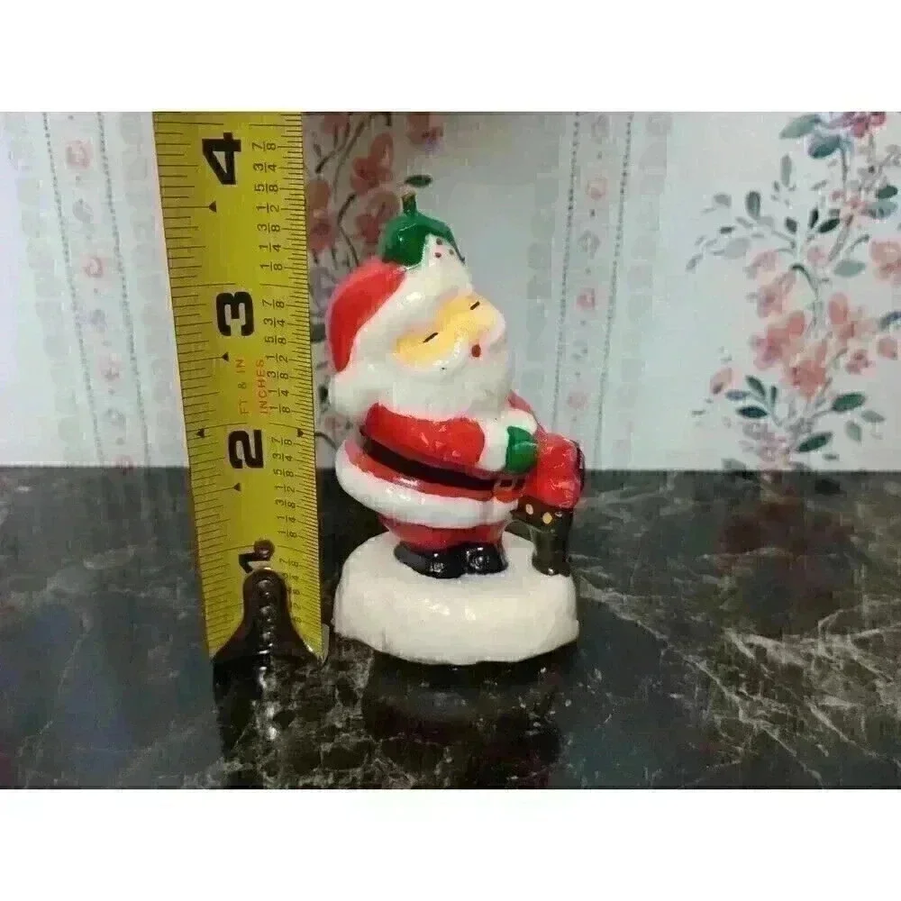 Vintage Santa Claus Christmas Holiday Candle 3” Home Decor